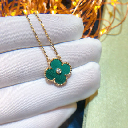 [ORA]CLOVER 15MM DIAMOND TURQUOISE NECKLACE