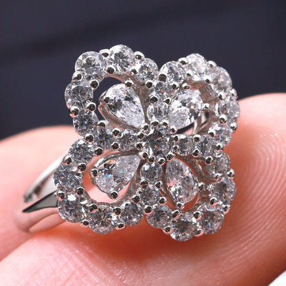 [ORA]LOOP RING FULL MOTIF DIAMANT 16MM SILBER