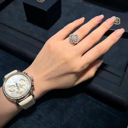[ORA]LOOP RING FULL MOTIF DIAMANT 16MM SILBER