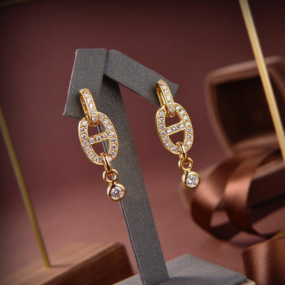 [ORA]HM CHAINE DIAMOND EARRINGS