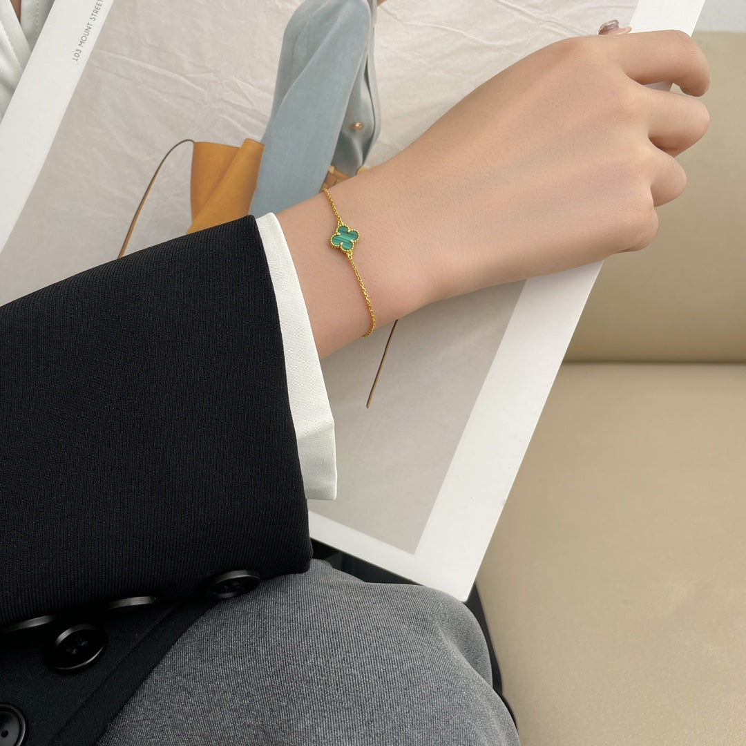 [ORA]CLOVER BRACELET MALACHITE 1 MOTIF