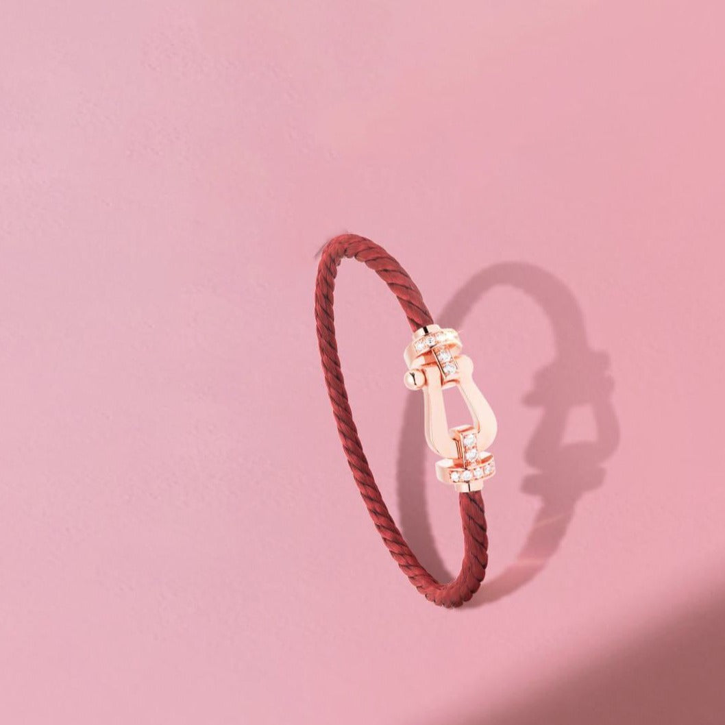 [ORA]FORCE 10 HALF DIAMOND PINK GOLD RED CORDERI LARGE AND MEDIUM MODEL