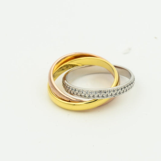 [ORA]TRINITY RING GOLD PINK GOLD SILVER DIAMONDS