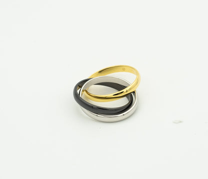 [ORA]TRINITY RING BLACK GOLD SILVER