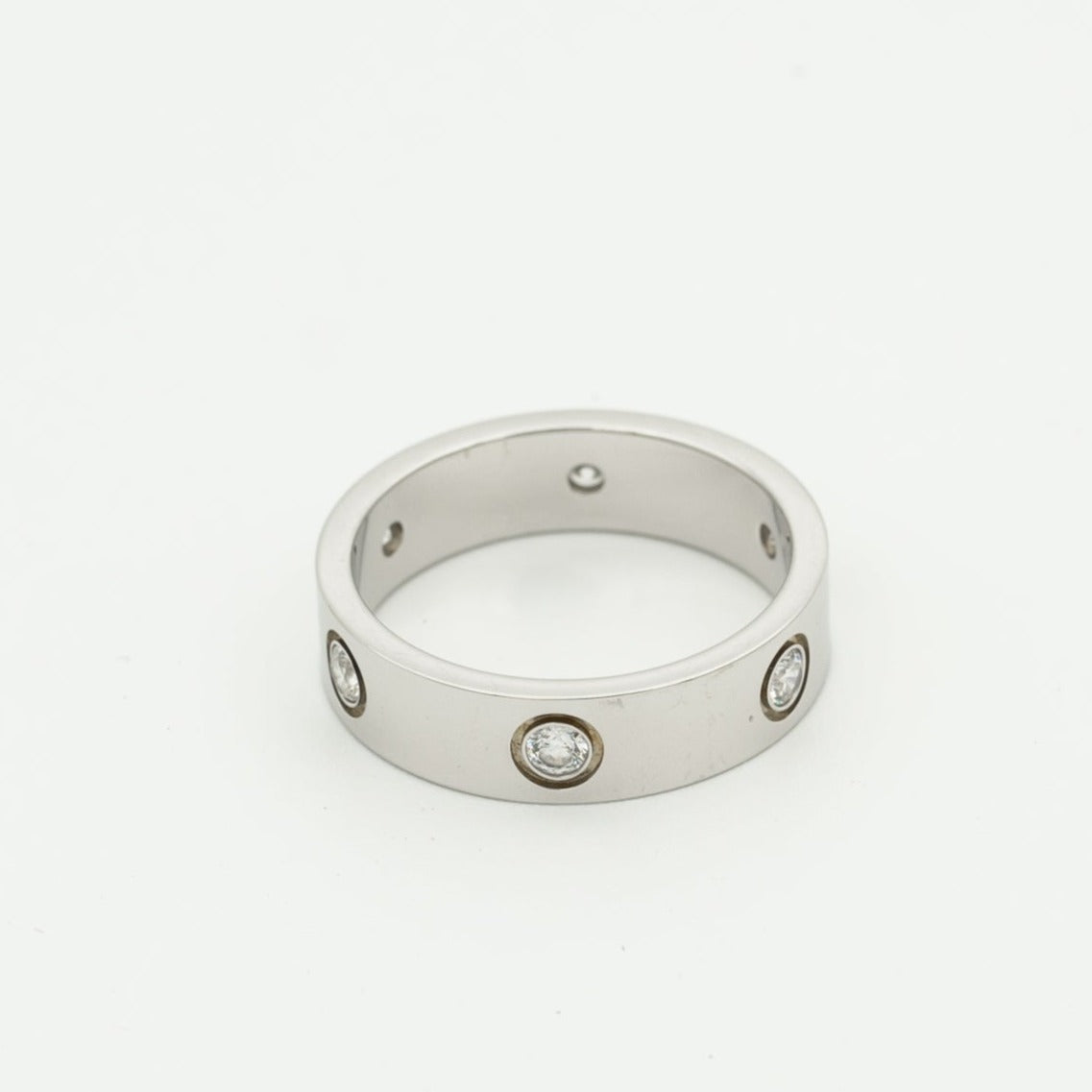 [ORA]LOVE RING 5.5MM 6 DIAMONDS SILVER