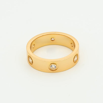 [ORA]LOVE RING 5.5MM 6 DIAMONDS PINK GOLD