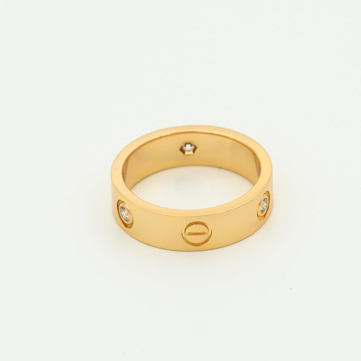[ORA]LOVE RING 5.5MM 3 DIAMONDS PINK GOLD