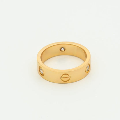 [ORA]LOVE RING 5.5MM 3 DIAMONDS PINK GOLD