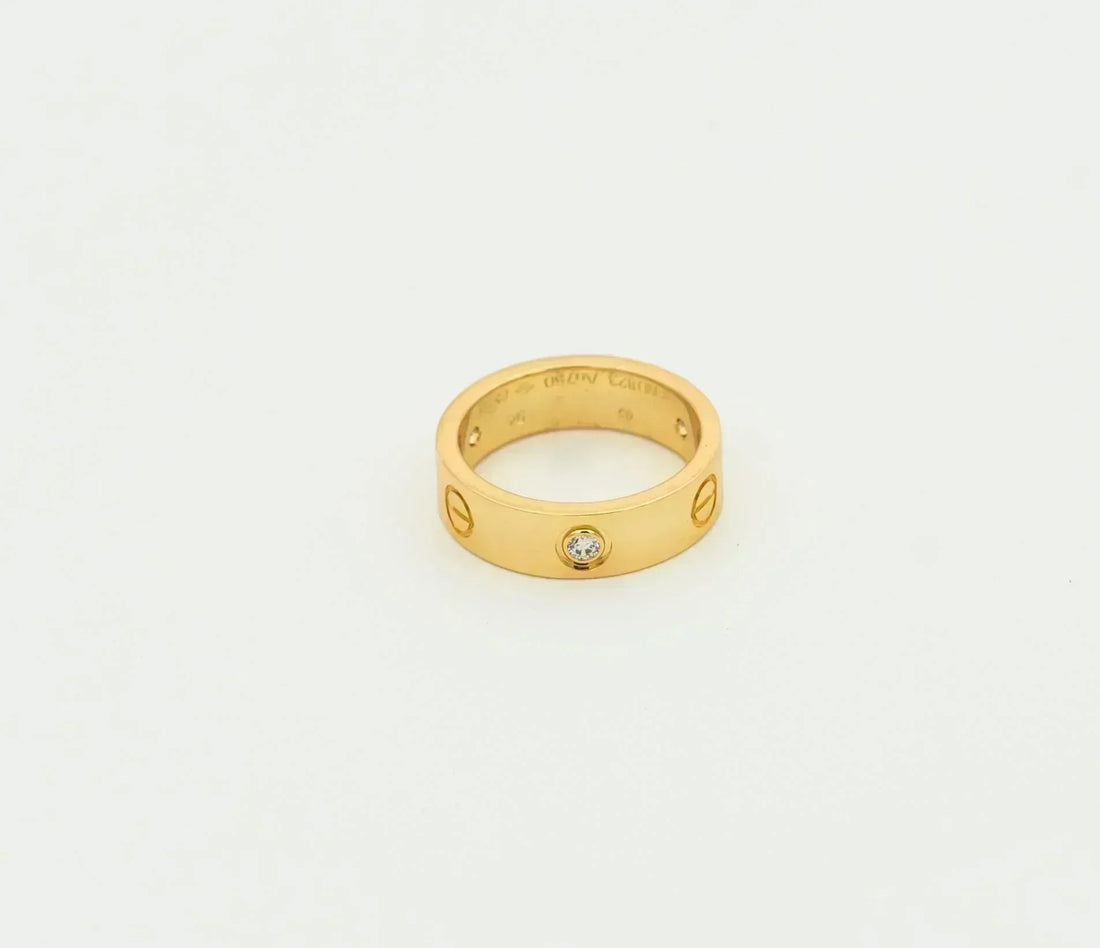 [ORA]LOVE RING 5.5MM 3 DIAMONDS GOLD