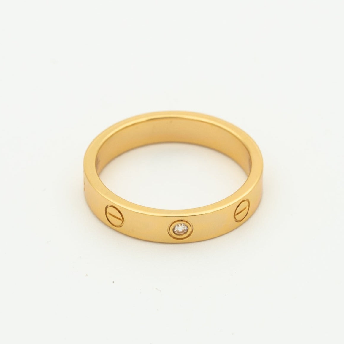 [ORA]LOVE RING 4MM 1 DIAMOND PINK GOLD