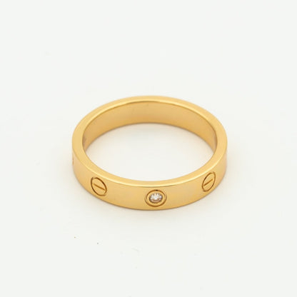 [ORA]LOVE RING 4MM 1 DIAMOND PINK GOLD