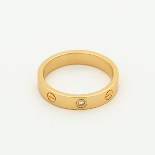 [ORA]LOVE RING 4MM 1 DIAMOND PINK GOLD