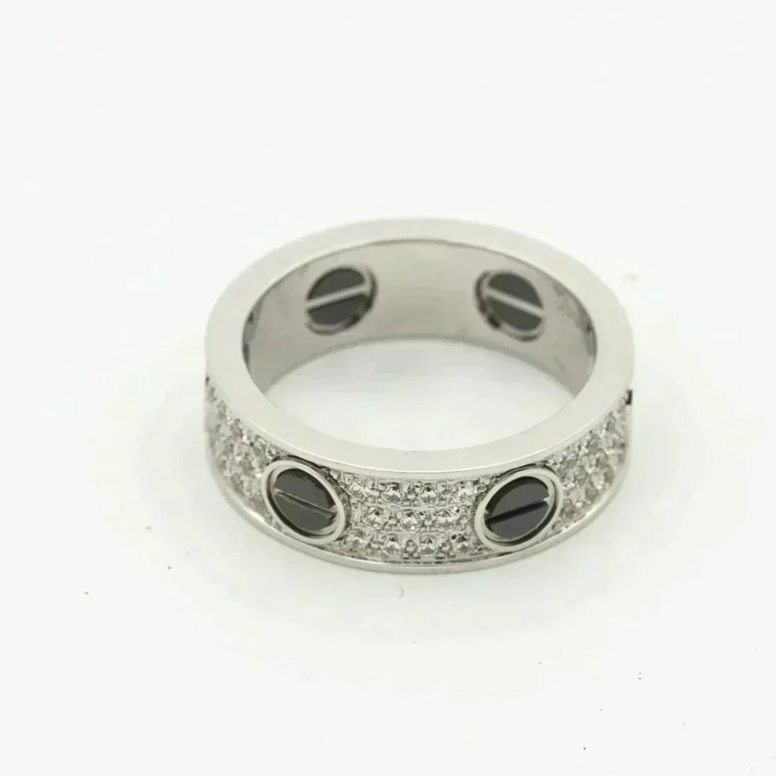 [ORA]LOVE RING 5.5MM DIAMONDS PAVED CERAMIC