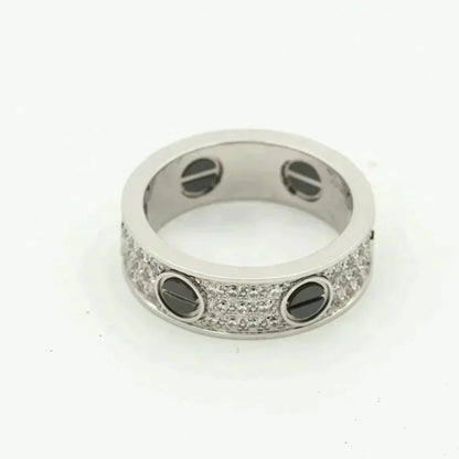 [ORA]LOVE RING 5.5MM DIAMONDS PAVED CERAMIC