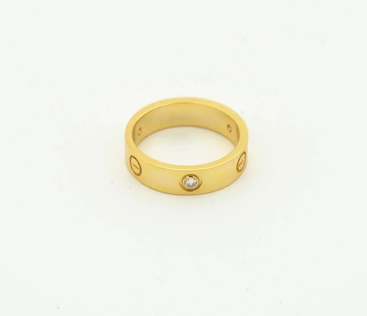 [ORA]LOVE RING 4MM 1 DIAMOND GOLD