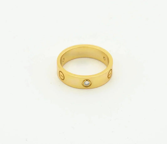 [ORA]LOVE RING 4MM 1 DIAMOND GOLD