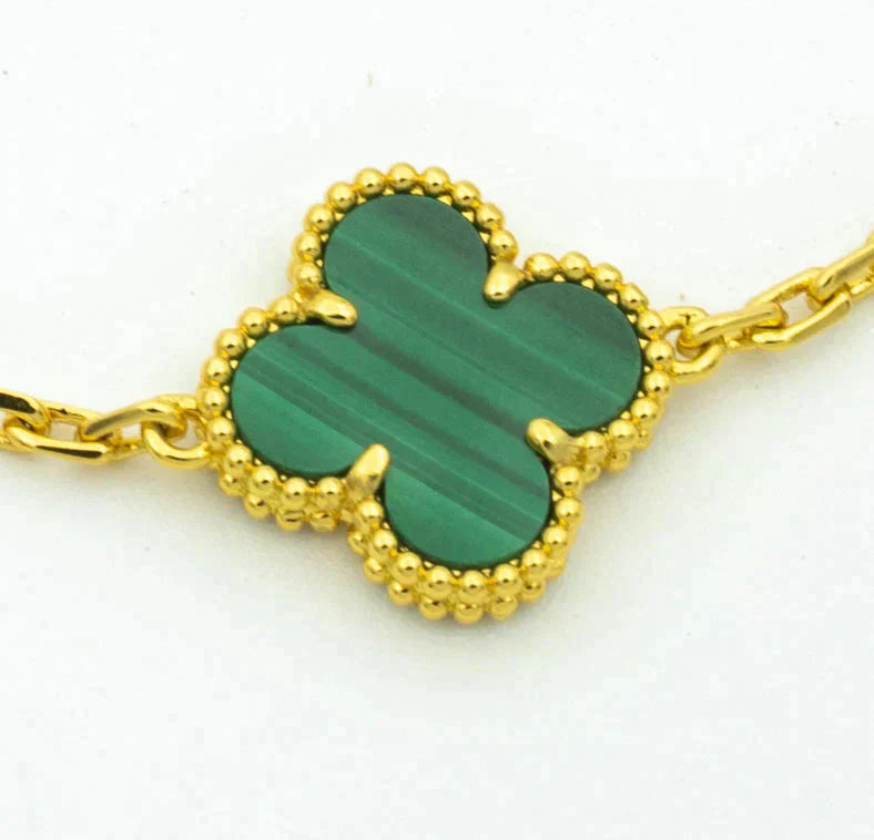 [ORA] CLOVER 5 MOTIF MALACHITE BRACELET COLLECTION