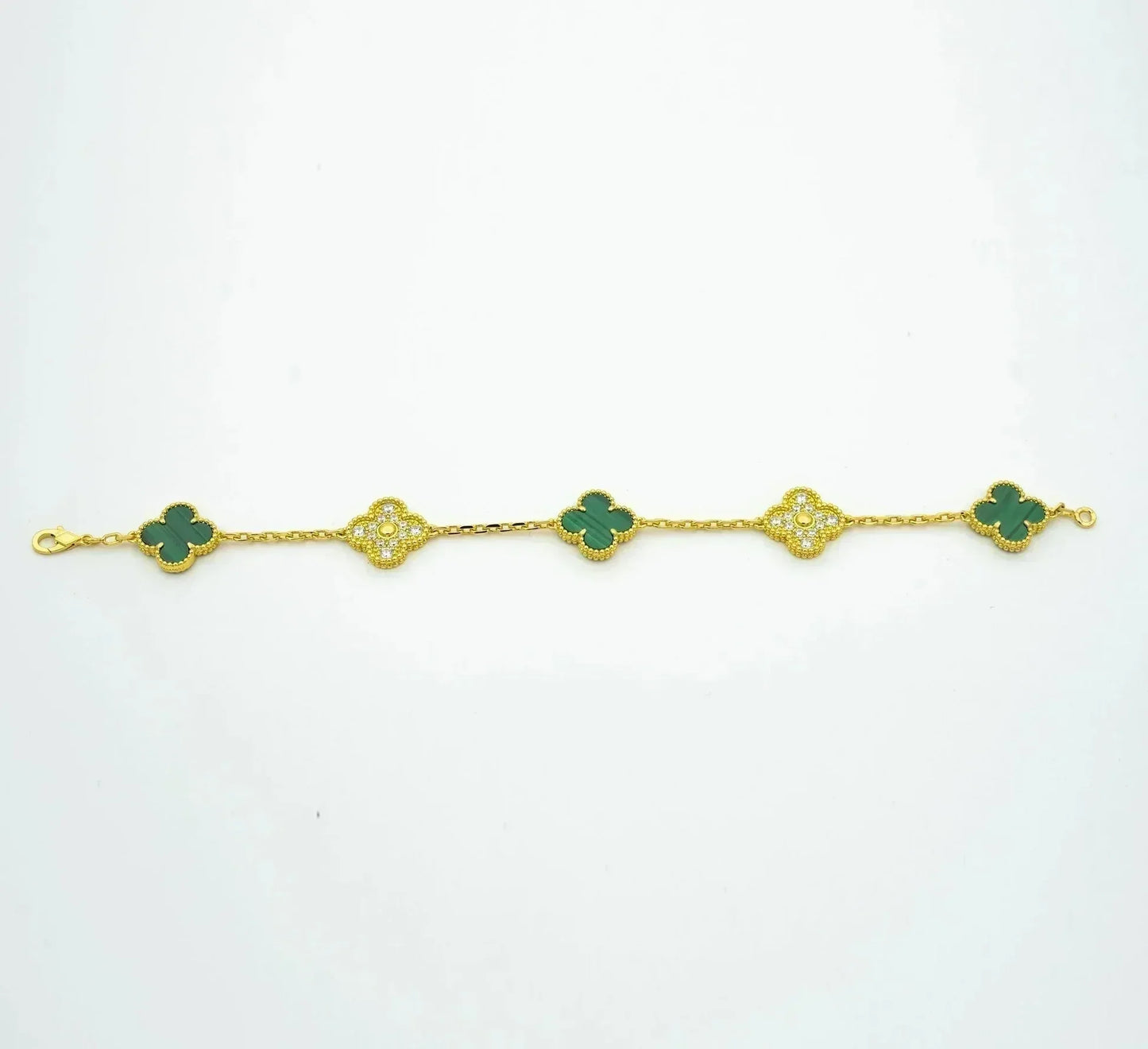 [ORA] CLOVER 5 MOTIF MALACHITE BRACELET COLLECTION