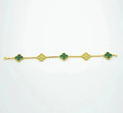 [ORA] CLOVER 5 MOTIF MALACHITE BRACELET COLLECTION
