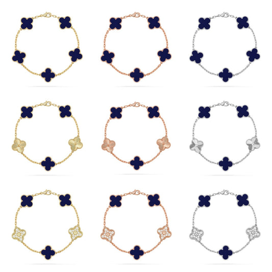 [ORA]CLOVER 5 MOTIF LAPIS LAZULI BRACELET COLLECTION