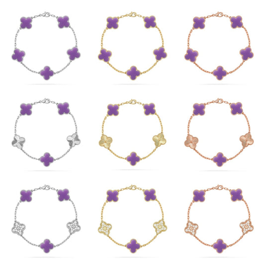 [ORA]CLOVER 5 MOTIF LIGHT PURPLE BRACELET COLLECTION