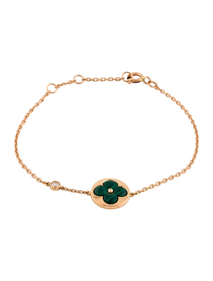[ORA]SUN MALACHITE 1 DIAMOND PINK GOLD BRACELET