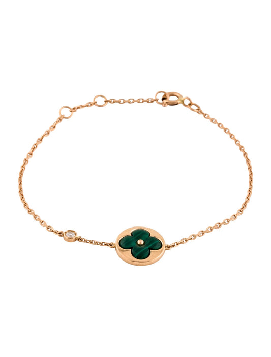 [ORA]SUN MALACHITE 1 DIAMOND PINK GOLD BRACELET