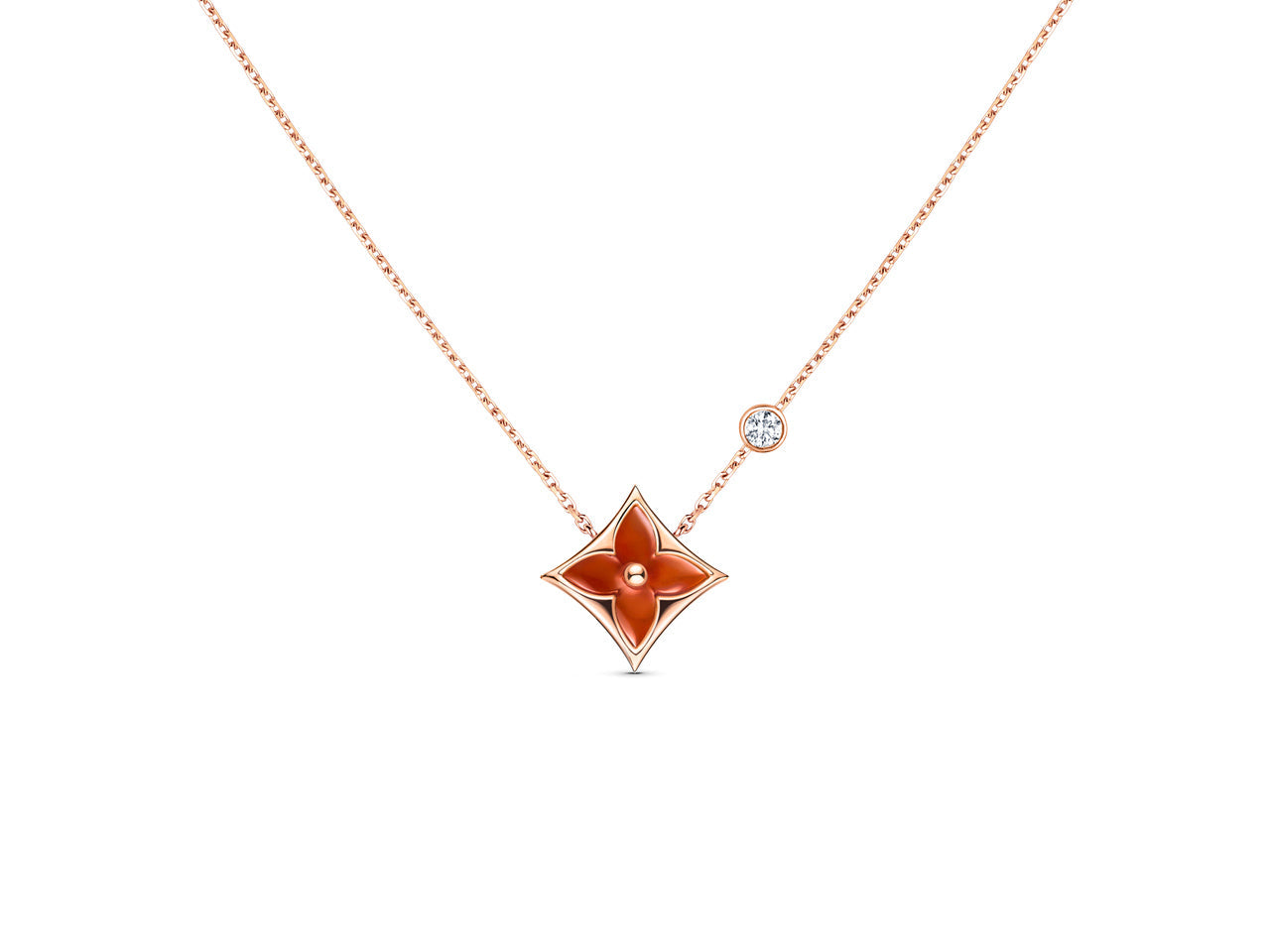 [ORA]STAR NECKLACE PINK GOLD 1 DIAMOND