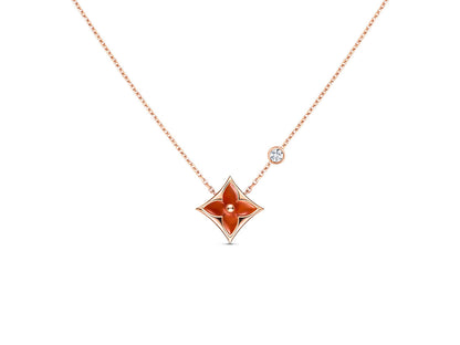 [ORA]STAR NECKLACE PINK GOLD 1 DIAMOND