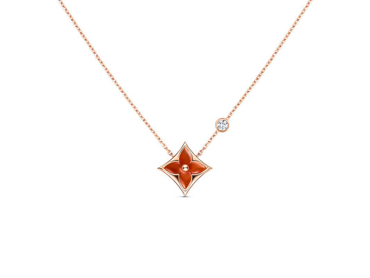 [ORA]STAR NECKLACE PINK GOLD 1 DIAMOND