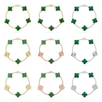 [ORA] KOLLEKTION CLOVER 5-MOTIV ARMBAND MALACHIT