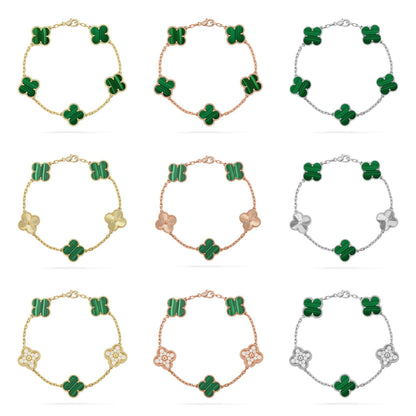 [ORA] CLOVER 5 MOTIF MALACHITE BRACELET COLLECTION