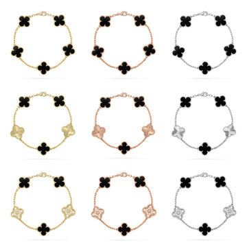 [ORA] CLOVER 5 MOTIF ONYXS BRACELET COLLECTION