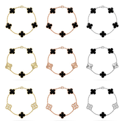 [ORA] CLOVER 5 MOTIF ONYXS BRACELET COLLECTION