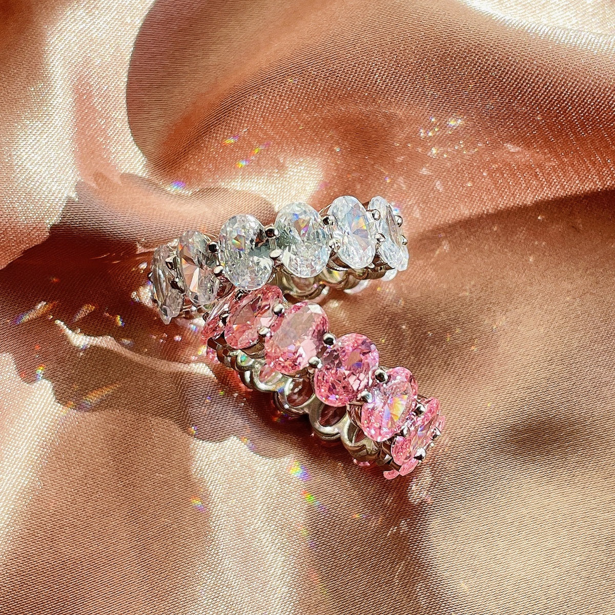 [ORA ]Dainty Elongated Cushion Cut Tennis Ring