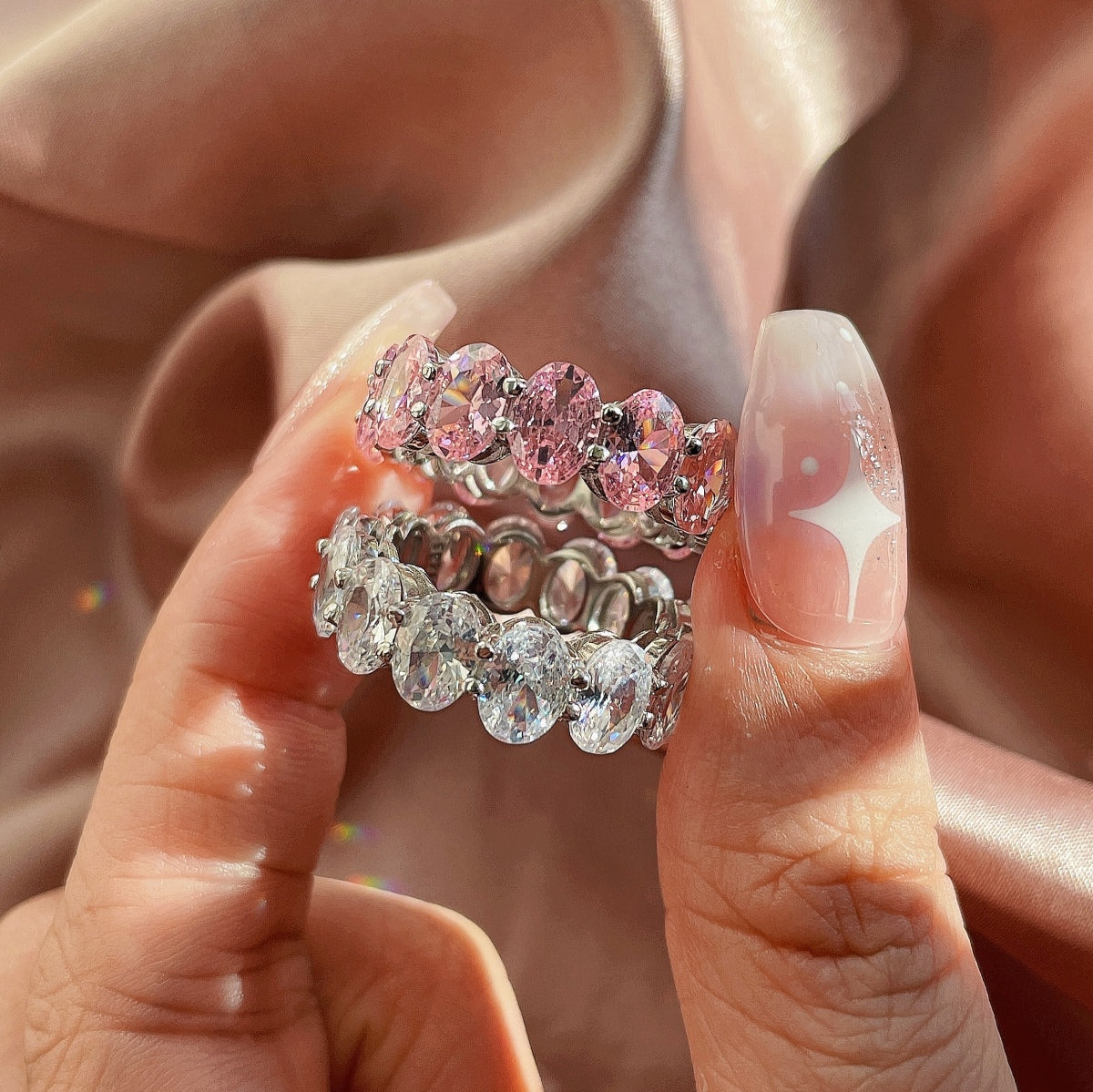 [ORA ]Dainty Elongated Cushion Cut Tennis Ring
