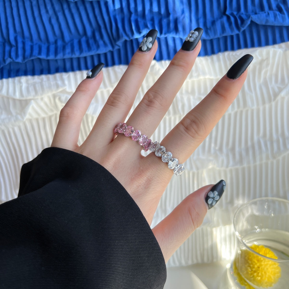 [ORA ]Dainty Elongated Cushion Cut Tennis Ring
