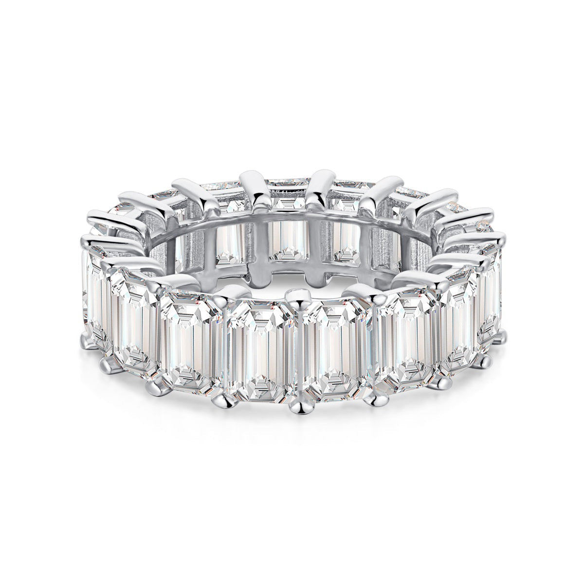[ORA ]0.75 Carat Elegant Emerald Cut Tennis Ring