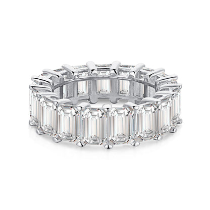 [ORA ]0.75 Carat Elegant Emerald Cut Tennis Ring