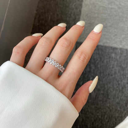 [ORA ]Ornate Oval Cut Tennis Ring