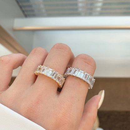 [ORA ]0.75 Carat Elegant Emerald Cut Tennis Ring