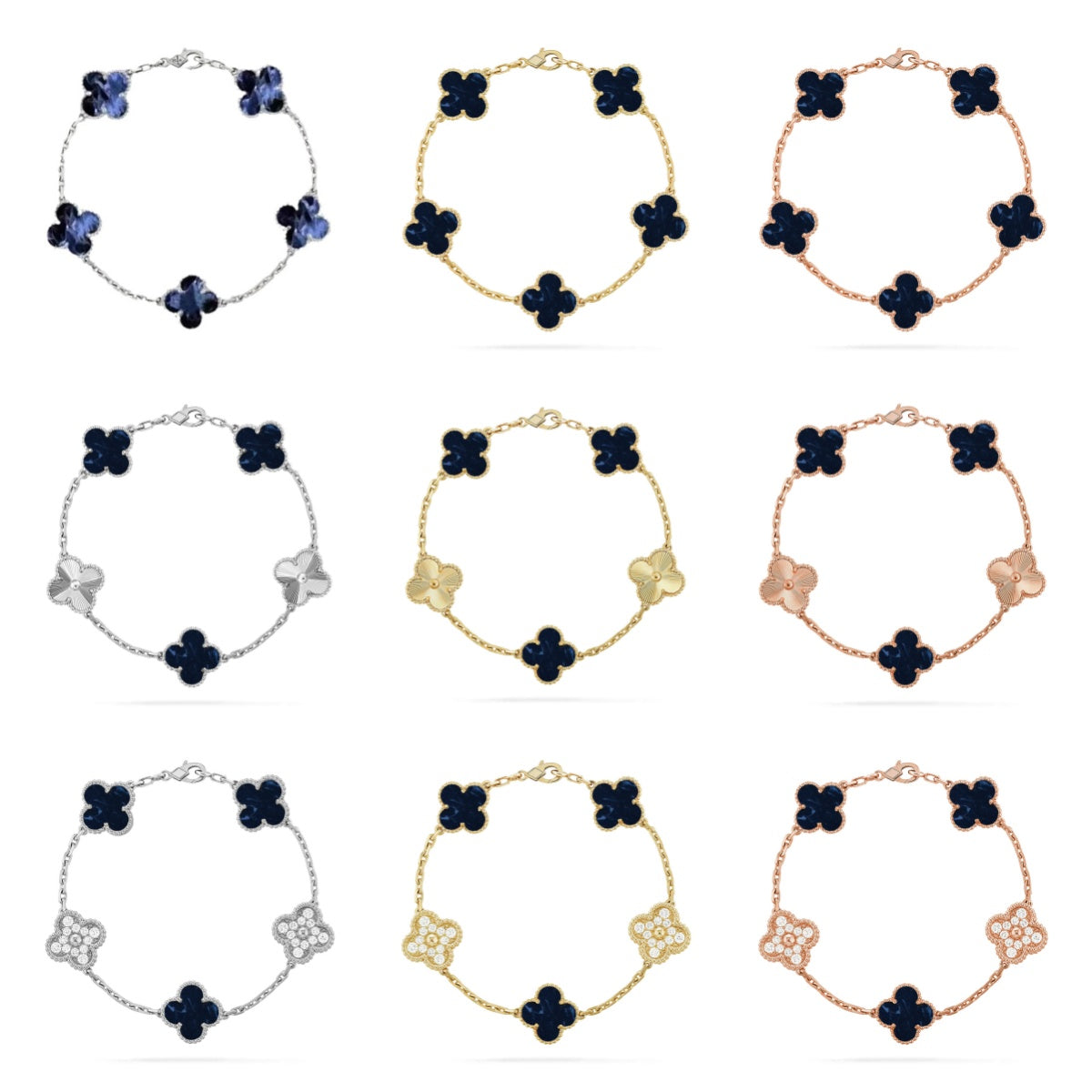 [ORA]CLOVER 5 MOTIF PIETERSITE BRACELET COLLECTION