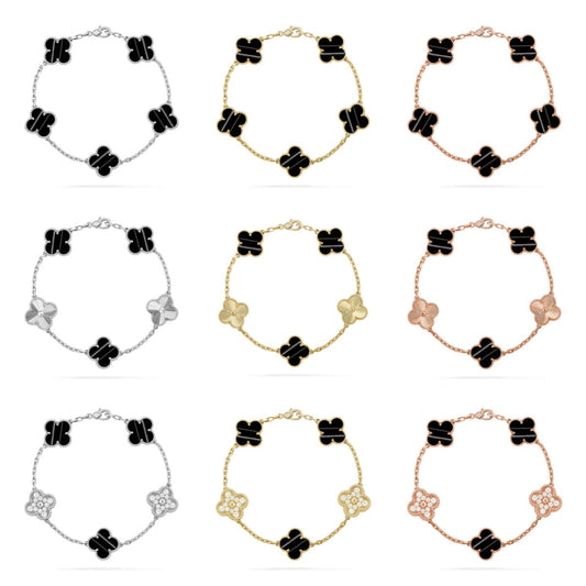 [ORA] CLOVER 5 MOTIF PULSAR STONE BRACELET COLLECTION