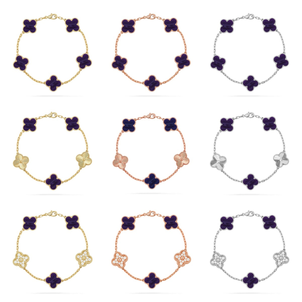 [ORA]CLOVER 5 MOTIF PURPLE STRIPES BRACELET COLLECTION