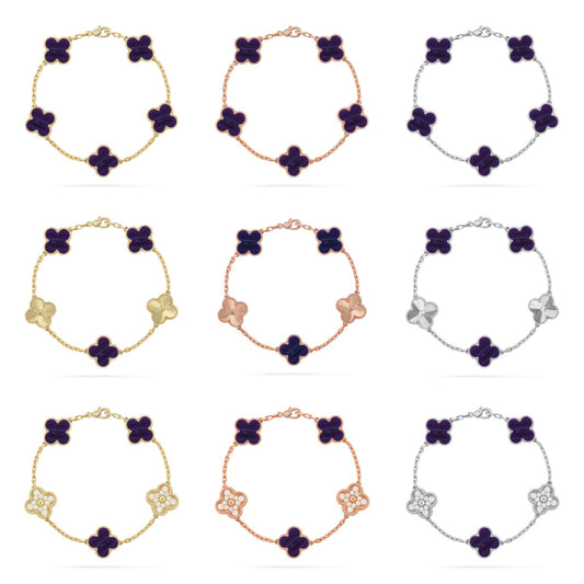 [ORA]CLOVER 5 MOTIF PURPLE STRIPES BRACELET COLLECTION