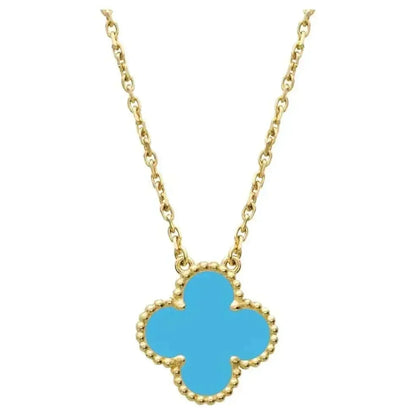 [ORA]CLOVER 15MM VINTAGE TURQUOISE NECKLACE