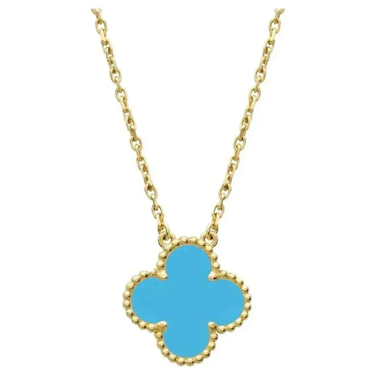 [ORA]CLOVER 15MM VINTAGE TURQUOISE NECKLACE