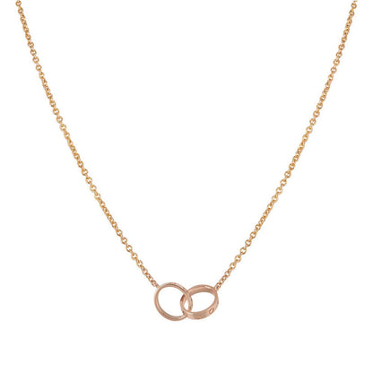 [ORA]LOVE NECKLACE DOUBLE RING PINK GOLD