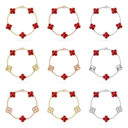 [ORA]CLOVER 5 MOTIF RED PATTERN BRACELET COLLECTION