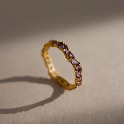 Staggered Marquise Birthstone Ring